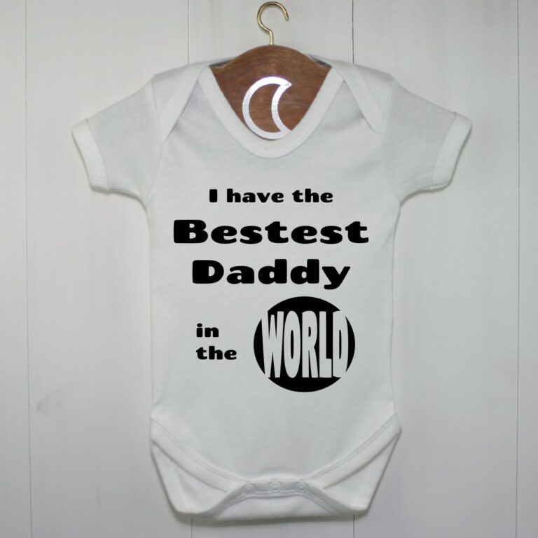 Bestest In The World Baby Grow Black | Cute Fathers Day Gift UK