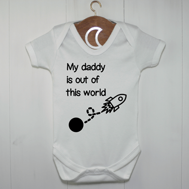 Fathers Day Rocket Baby Grow Black