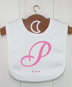 Pink Monogram Baby Bib