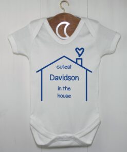 Cutest In The House Baby Grow Royal Blue