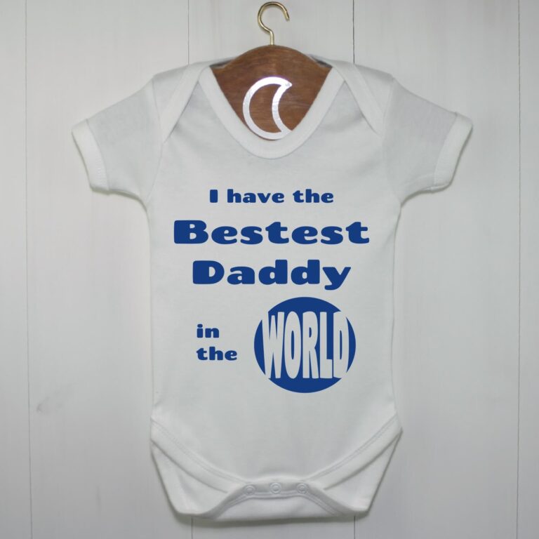 Fathers Day Bestest Daddy In The World Baby Grow Royal Blue