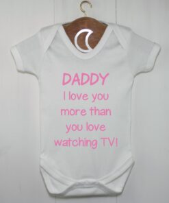Fathers Day More Than Baby Grow Pink