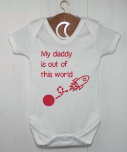 Fathers Day Rocket Baby Grow Red