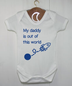 Fathers Day Rocket Baby Grow Royal Blue