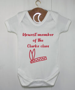 Feathers Newest Member Of The Clan Baby Grow Red