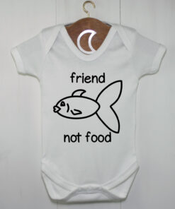 Fish Baby Grow Outfit Black Friend Not Food