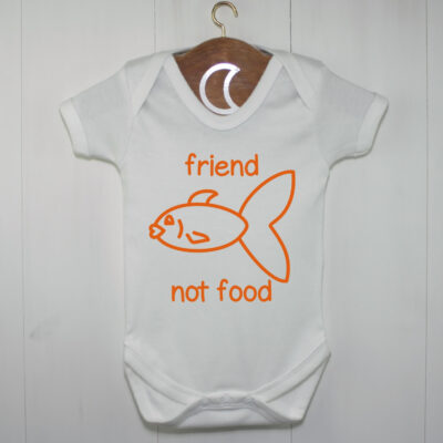 Fish Friend Not Food Baby Grow Orange