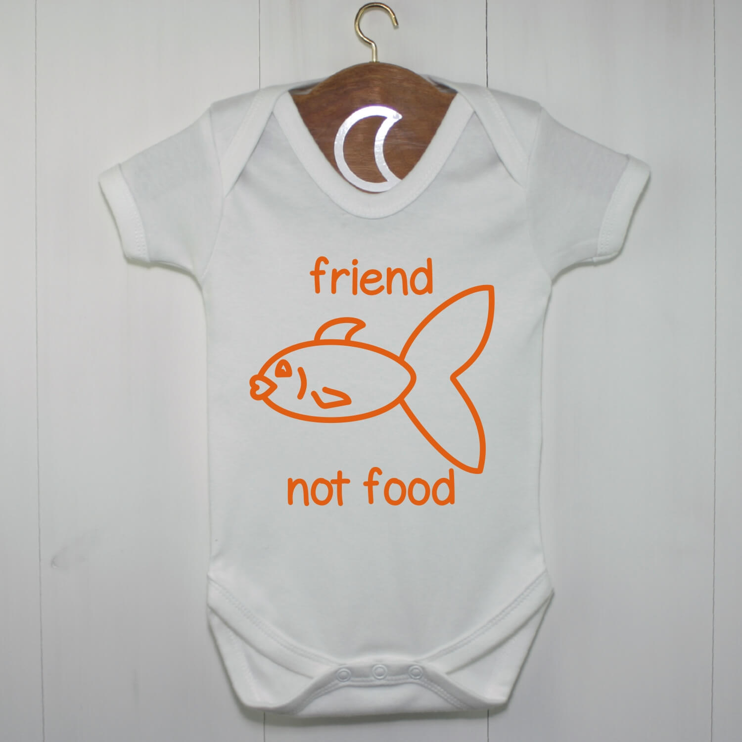 Fish Friend Not Food Baby Grow Orange
