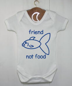 Fish Friend Not Food Baby Grow Royal Blue
