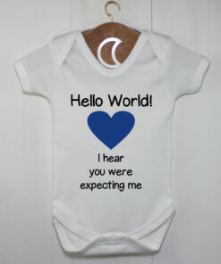 Hello World Baby Grow Royal Blue