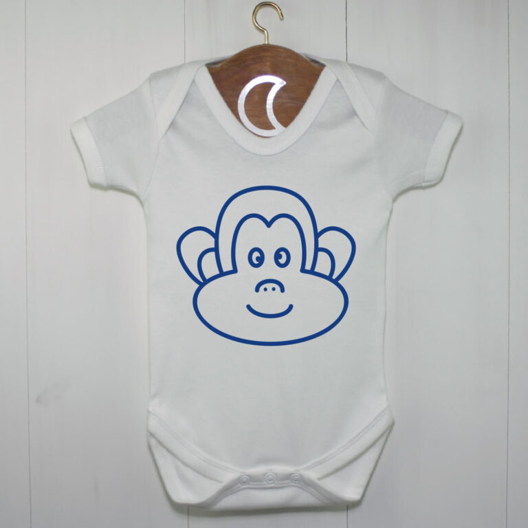 Monkey Baby Grow Royal Blue