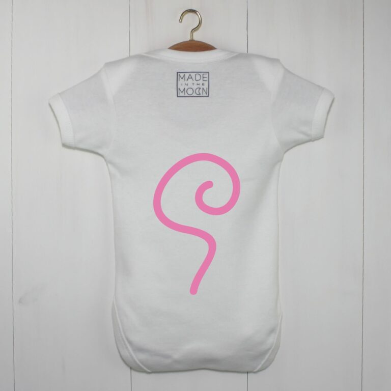 Monkey Tail Baby Grow Pink
