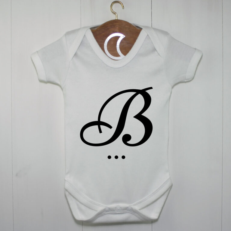 B Monogram Baby Grow UK | Monogrammed Baby Gift