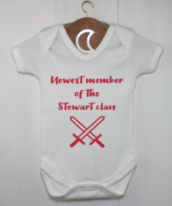 Swords Newest Member Of The Clan Baby Grow Red