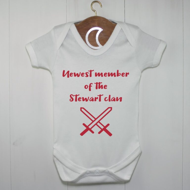 Swords Newest Member Of The Clan Baby Grow Red