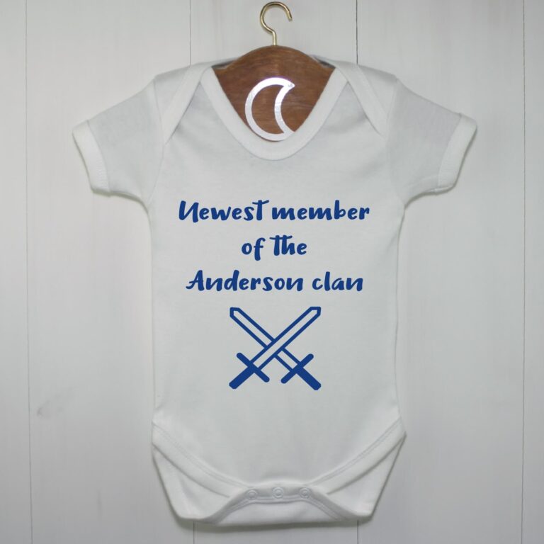 Swords Newest Member Of The Clan Baby Grow Royal Blue