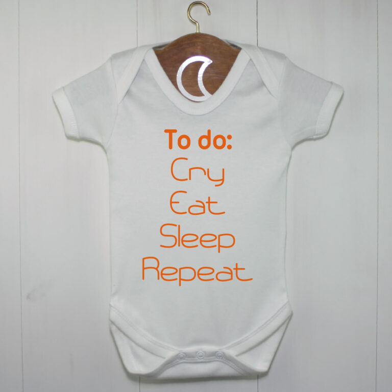 To Do Eat Cry Sleep Repeat Baby Grow Orange