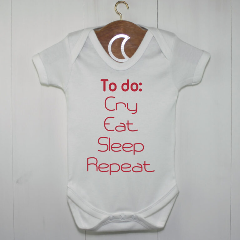 To Do Eat Cry Sleep Repeat Baby Grow Red