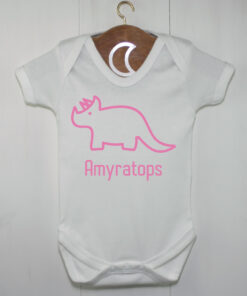 Triceratops Baby Grow Pink