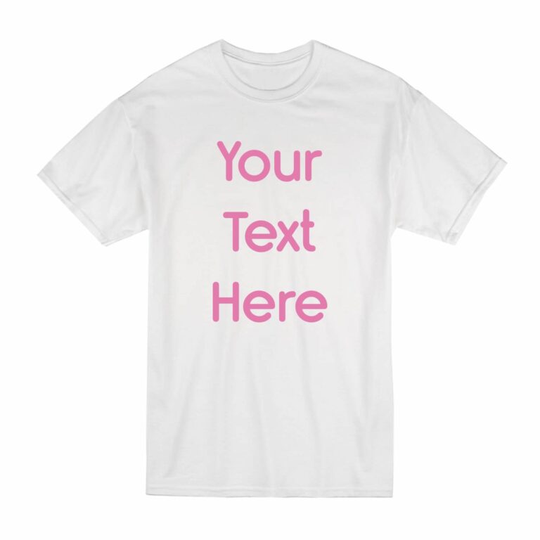 Write Your Text On A Kids T-Shirt Pink