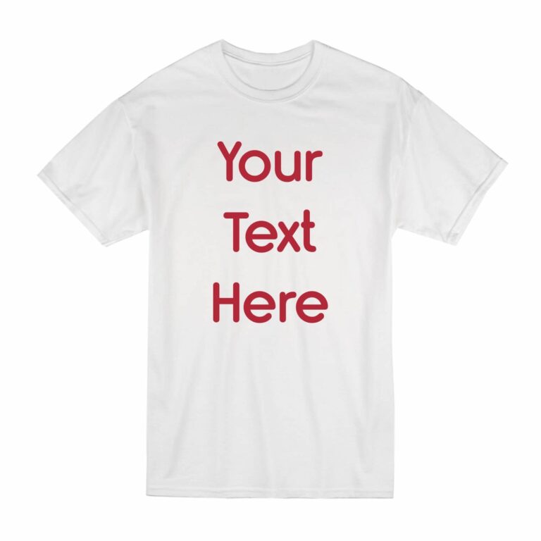 Write Your Text On A Kids T-Shirt Red