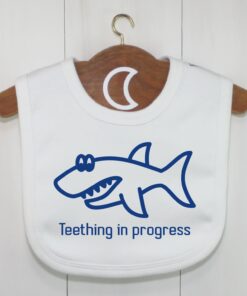 Teething Shark Baby Bib Blue