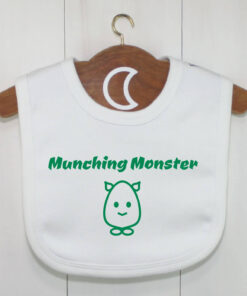 Munching Monster Baby Bib Green