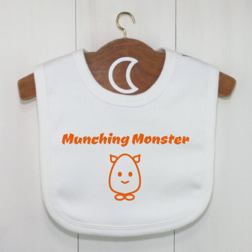 Munching Monster Baby Bib Orange