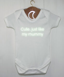 Cute Just Like My Mummy Glow in the Dark Baby Grow