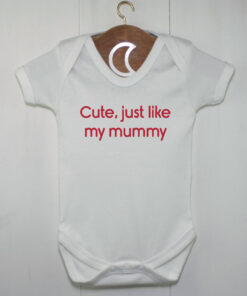 Cute Just Like My Mummy Red Baby Grow