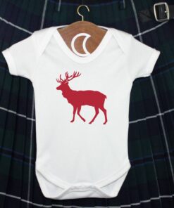 Stag Baby Grow Red