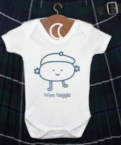 Wee Haggis Baby Grow Blue Glitter