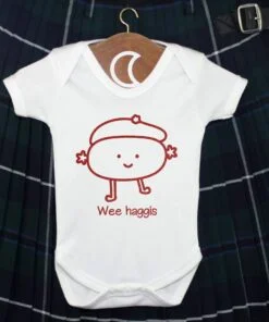 Wee Haggis Baby Grow Red Glitter